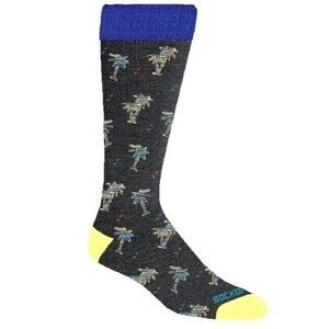 Sockopath Palm Trees Socks Mens Sock Size 10-13 Shoe Size 6-12 Black Cool Funky